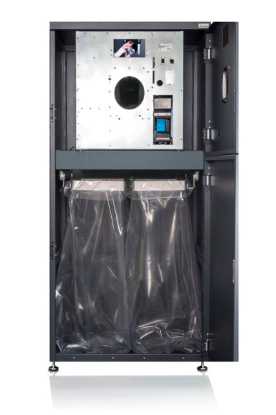 Die Rücknahmeautomaten von insensiv lassen sich optional mit einer Weiche ausstatten, um unterschiedliche Gebindetypen getrennt voneinander zu sammeln.
